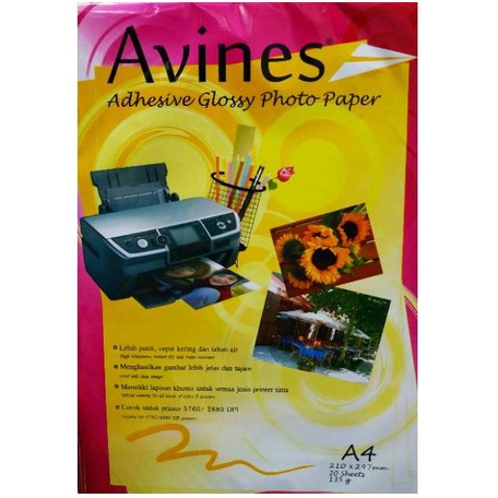 

Fotopaper Sticker Glossy Avines 135 gsm-Kertas Sticker/Photopaper