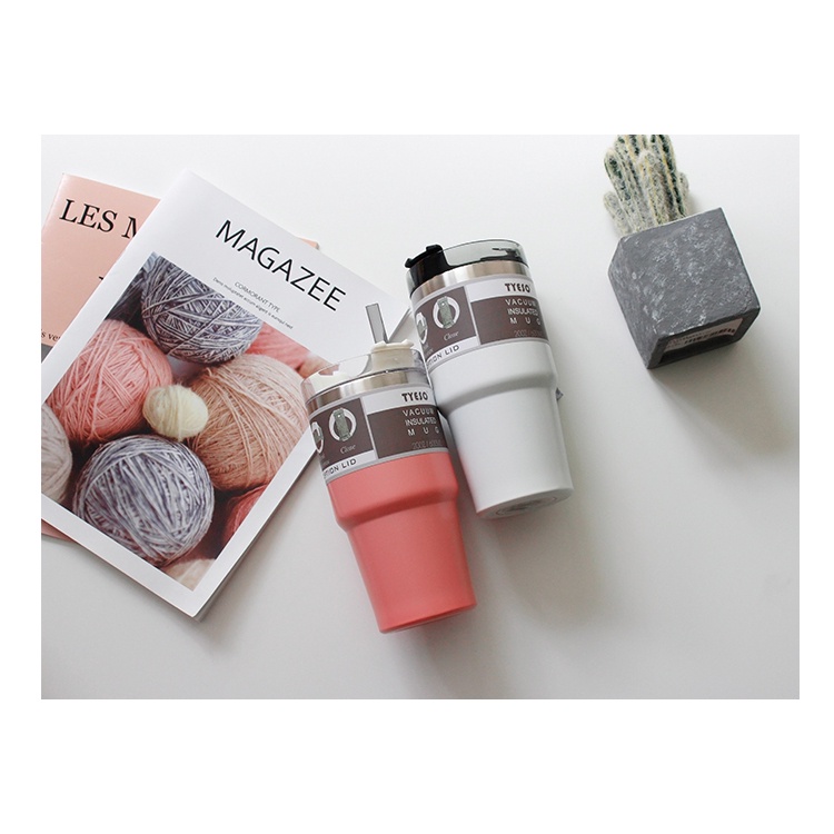 Tumbler Vacuum Flask With Straw Tyeso 600ML / Termos Trevel Untuk Coffe / Mug Tyeso Stainless Steel / Tumbler Double Wall / Thermos Vacuum Cup / Termos Air Coffee / Botol Minum Kopi / Botol Cup Traveling / Bottle Vacuum Flask Water