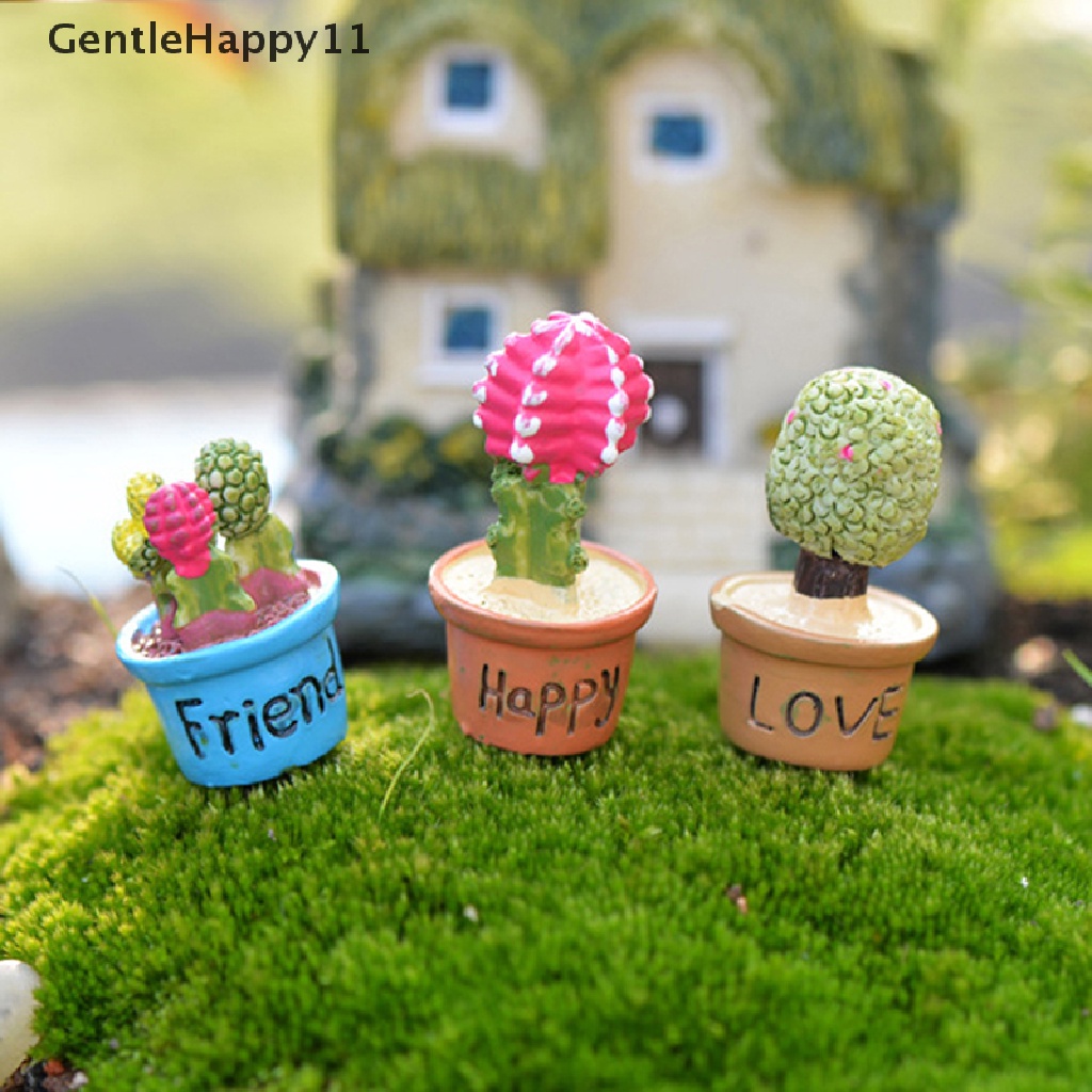 Gentlehappy Miniatur Kaktus Untuk Dekorasi Taman Mini / Fairy Garden / Craft DIY