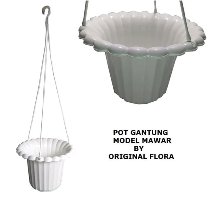 Promo Pot Bunga Gantung Mawar Putih Pot Gantung Pot Tanaman Gantung Putih Diskon