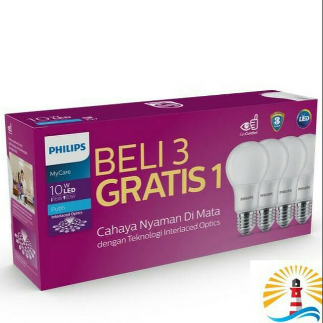 GROSIR LAMPU LED 10 WATT MULTIPACK PUTIH