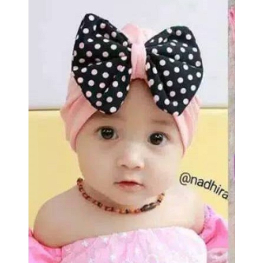 Turban PITA POLKADOT anak bayi perempuan lucu umur 0-3 bulan 0-6 bulan 6-12 bulan 1 2 3 tahun / turb