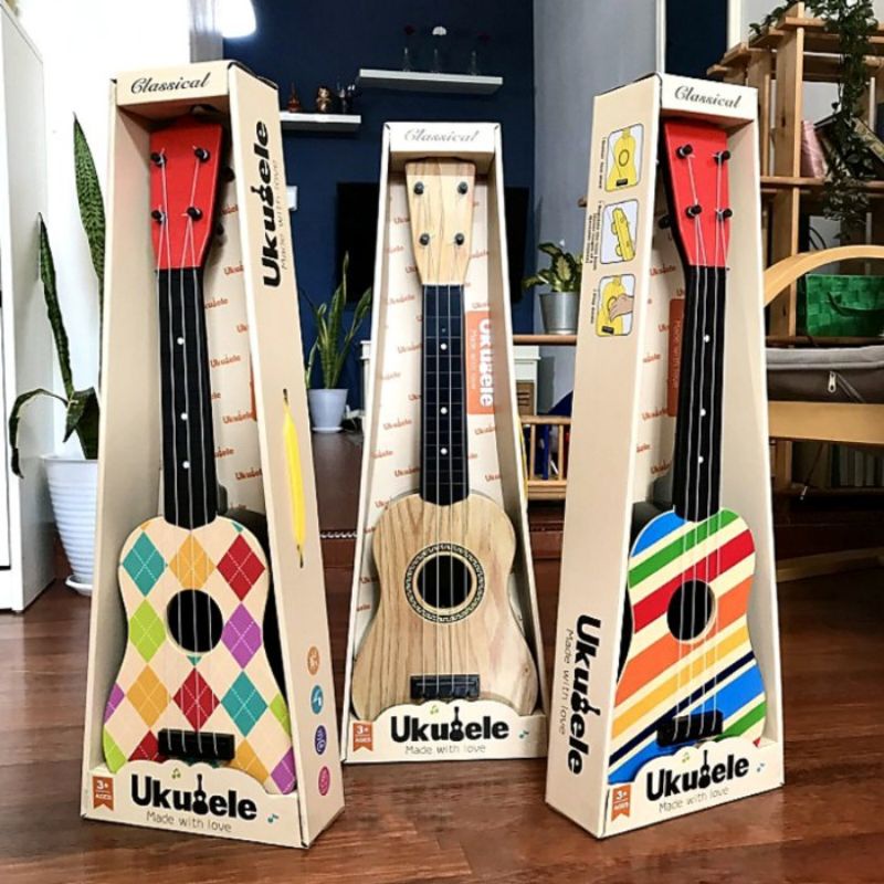Mainan Ukulele Premium Anak - Gitar Lele Alat Musik Kentrung