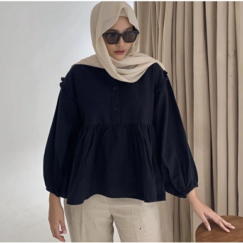 RX FASHION - KINAN LINEN BUTTON BLOUSE XXL KATUN TWISTCONE / ARINA TOP / DISA ARINAY TOP / Yuraa LADY CRUSH Blouse / LAILY BLOUSE / PEPLUM ATASAN BAJU WANITA / DIANA / RANIA / KIMI Kemeja Kancing Depan / ALENA Katun Linen Premium - NN