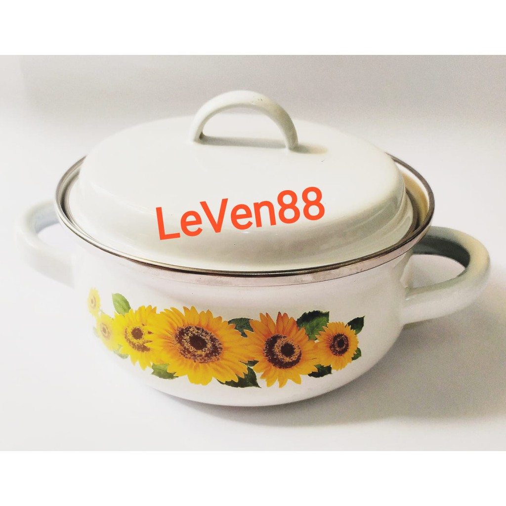 Enamel Pot kedaung / panci kuping 16 cm