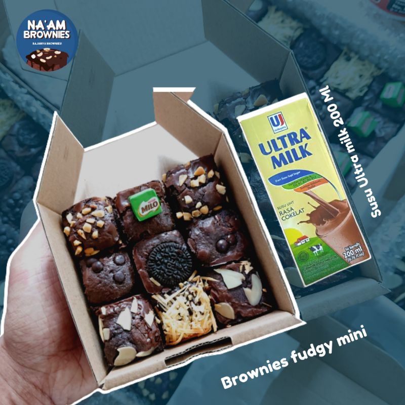 BROWNIES FUDGY DITAMBAH SUSU ULTRA 200ML BROWNIS NYOKLAT BROWNIS PANGGANG