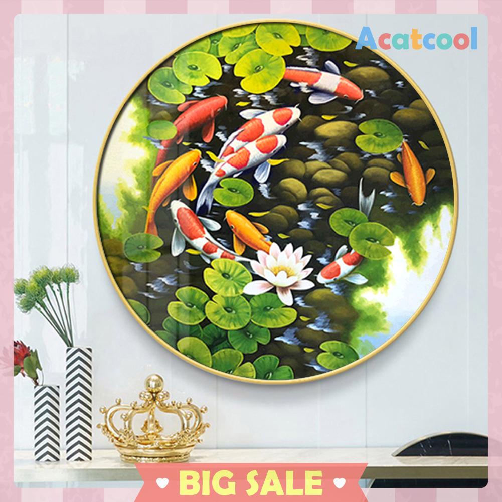 Lukisan Sulaman Berlian 5d Jahitan Bersilang Desain Fish Model Diy