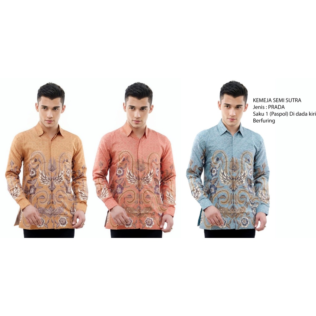 Kemeja Batik Semi Sutra Pria | Hem Batik Semi Sutra Pria | Kemeja Batik | SS0040
