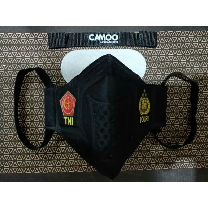 Masker Camoo TNI POLRI Lifemask V3 Filter KN95 Karbon Aktif Bebas Nafas