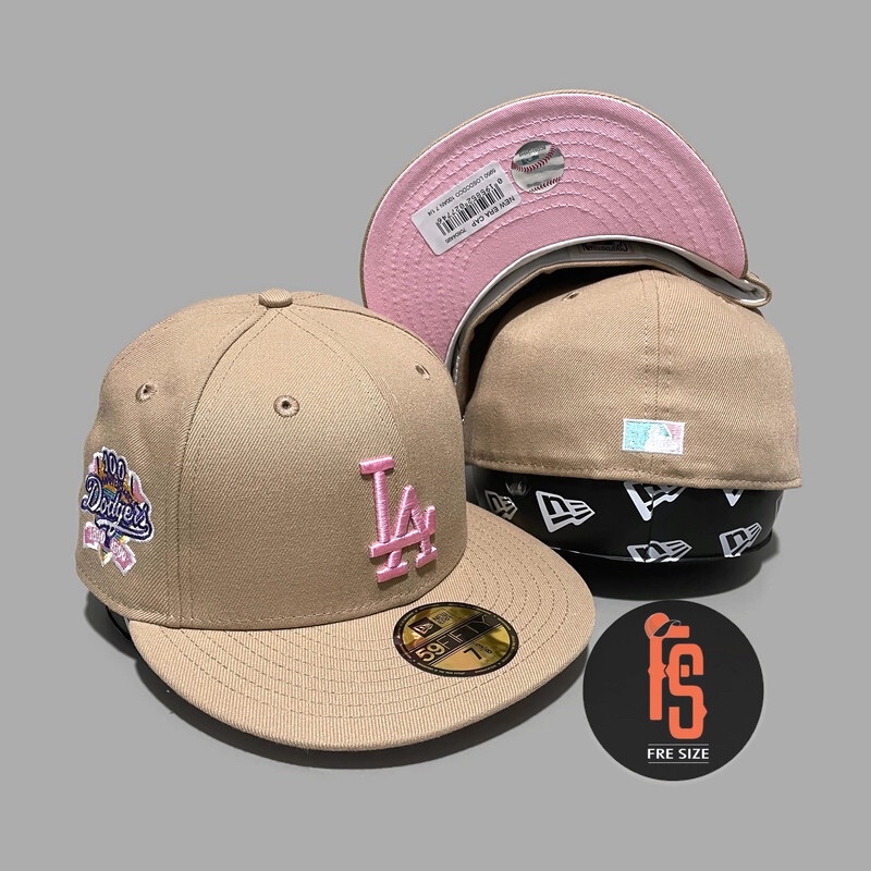 TOPI NEW ERA ORIGINAL 5950 100 ANNIVERSARY LOS ANGELES DODGERS CAMEL UV PINK