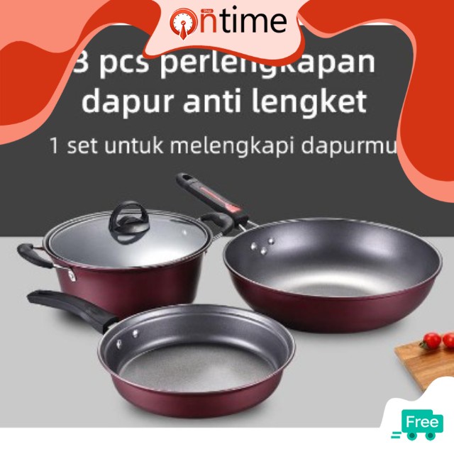 Panci Teflon 1 Set 3 pcs 1042-Panci Teflon Set 3