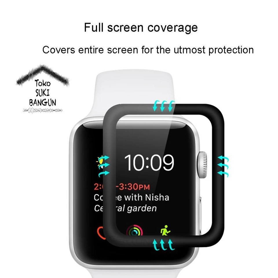 TEMPERED GLASS 40mm 44mm Apple Watch 3D FULL COVER Screen Protector