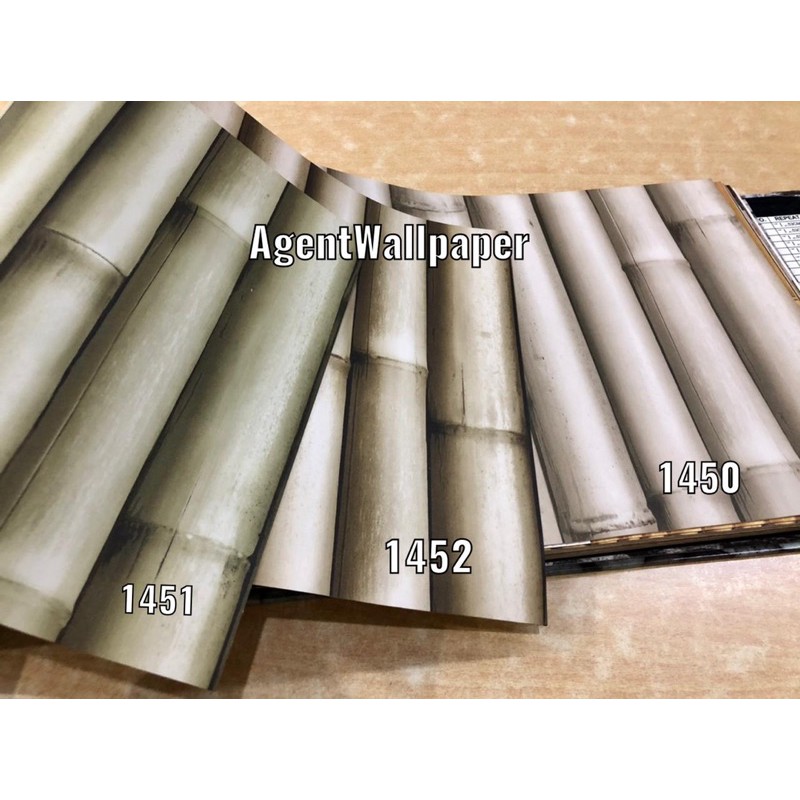 Wallpaper Dinding murah motif Bambu Coklat 3D Rock
