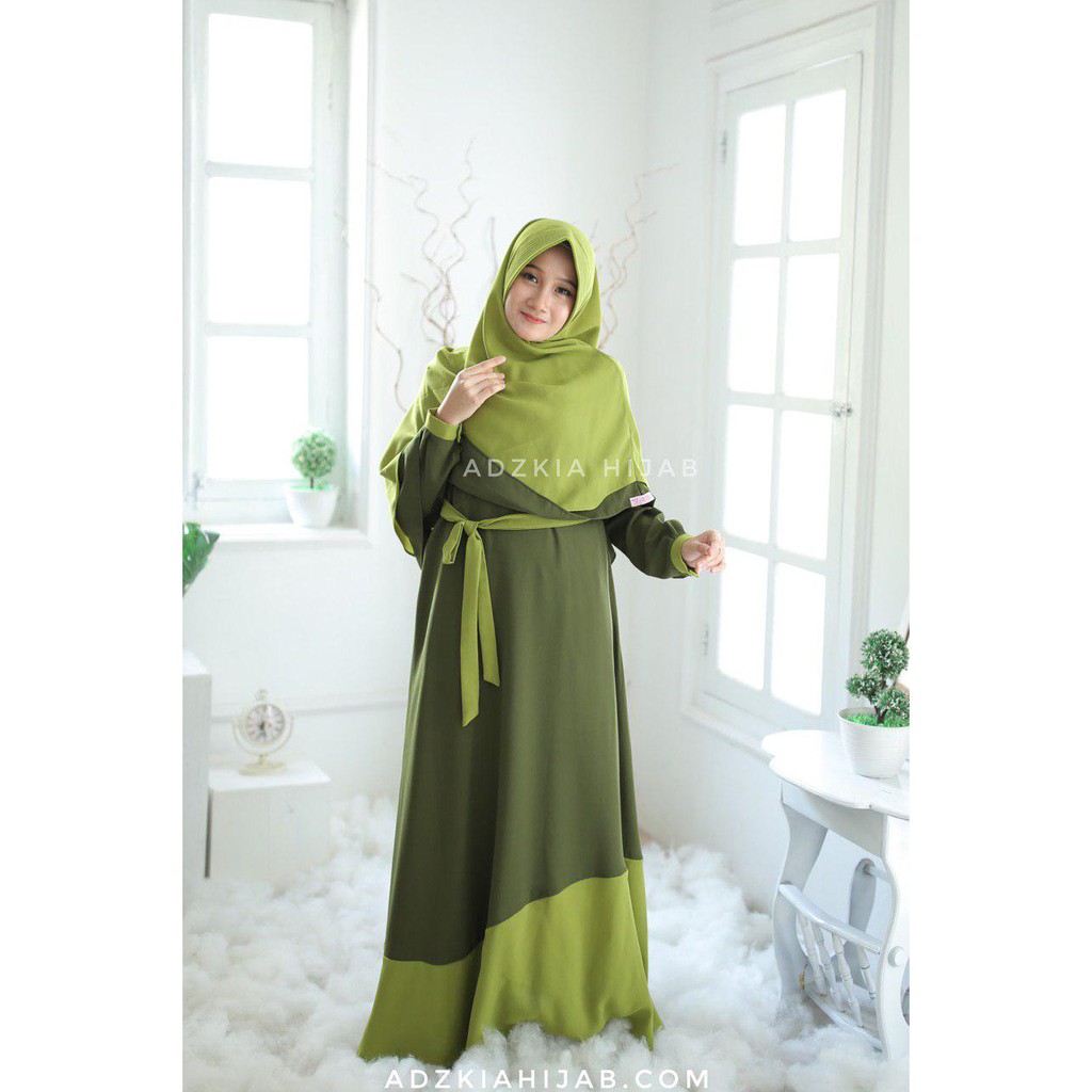 Gamis Manis RANIA ARMY SET SYARI ORIGINAL by ADZKIA HIJAB SYARI