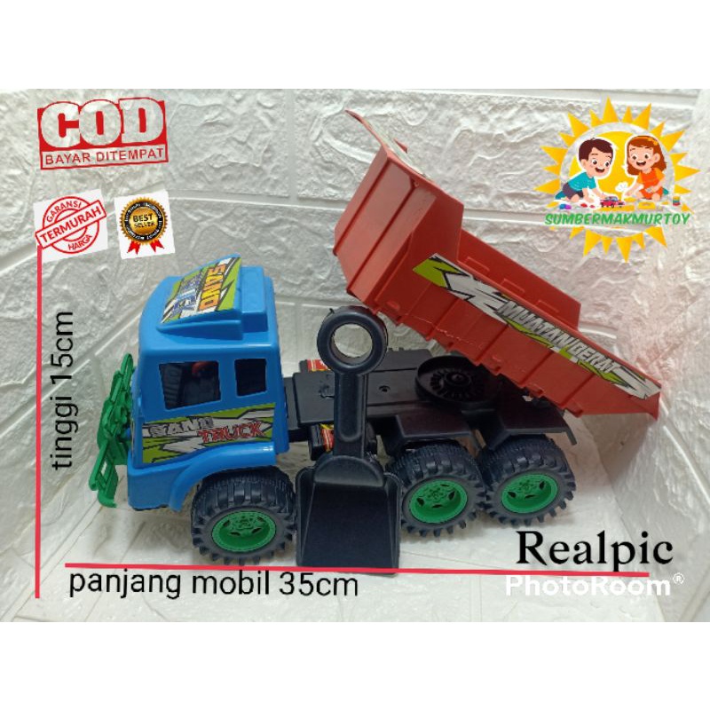 Mainan Anak anak Mobil Truk Pasir Sekop Dump Truck Tronton Murah Tebal Truk Pengangkut Pasir Best Seller