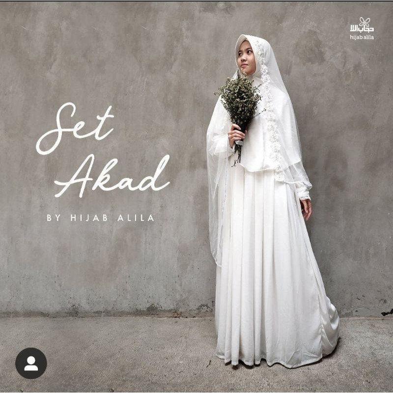 TILEU AKAD NIKAH DAN KHIMAR PASHMINA GAUN SYARI DRESS NIKAH GAMISWALIMAHGAUN WEDDING HIJAB ALILA
