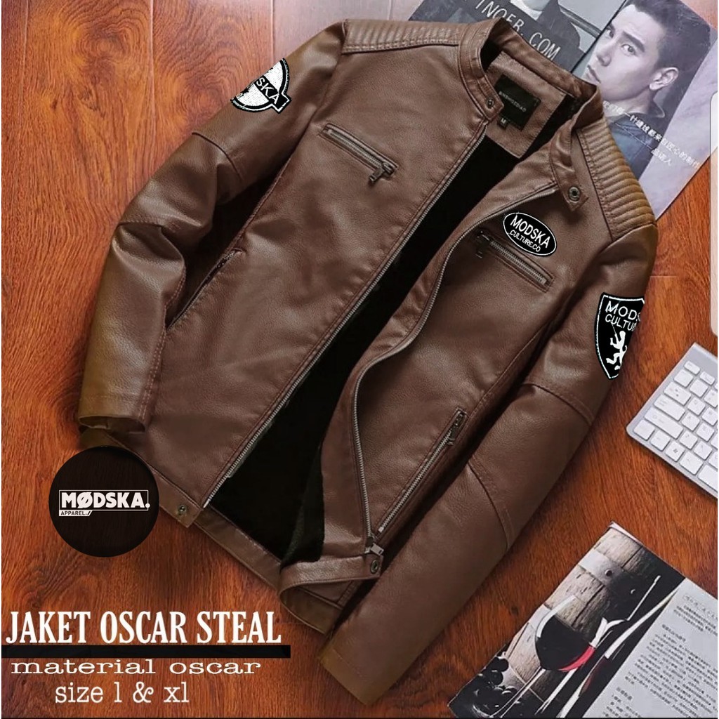 Pro Collection - Jaket Oscar Steal - Jaket Semi Kulit Pria