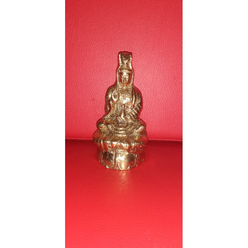 Patung Dewi Kwan Im Antik Bersila Perunggu 3 Brass Kwan Yin Statue kb