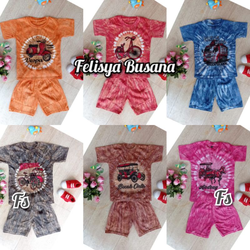 SETELAN BAJU ANAK - ANAK MOTIF JOGJA BAHAN KAOS