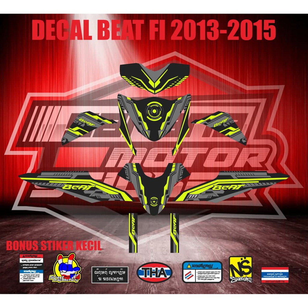 Jual STIKER STRIPING DECAL VARIASI HONDA BEAT FI LAMA GRAFIS FULL BODY