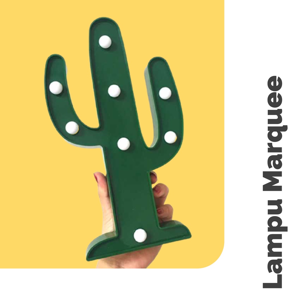 Lampu Marque Kaktus Hias Dekorasi Aesthetic Marquee Kaktus / Cactus Hijau Light LED Kamar