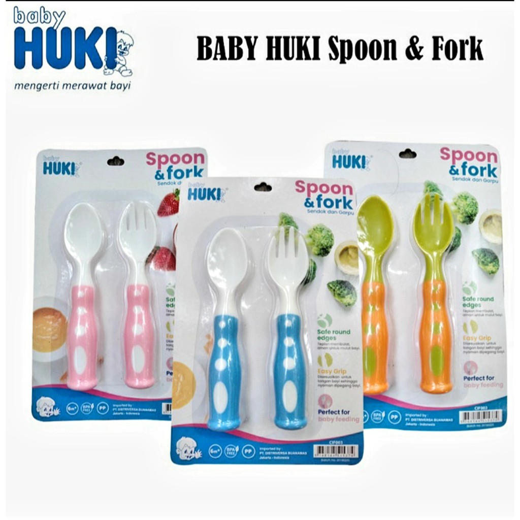 Huki Spoon and Fork Bayi Set Mpasi Anak Sendok Garpu Makan