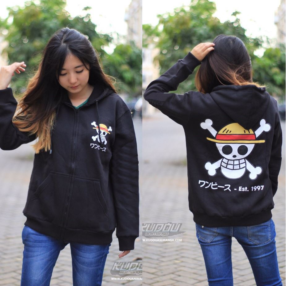 Jaket Anime One Piece Mugiwara Casual Logo