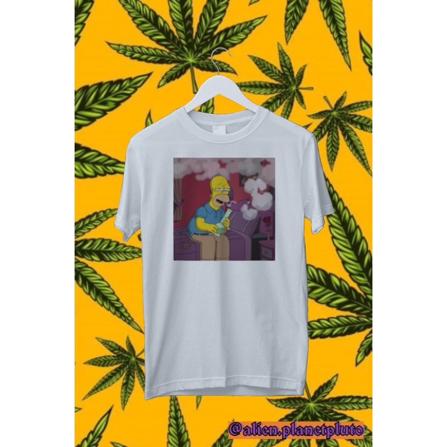 Alien Planet Pluto-Cannabis Series T-shirts Homer With Cannabis