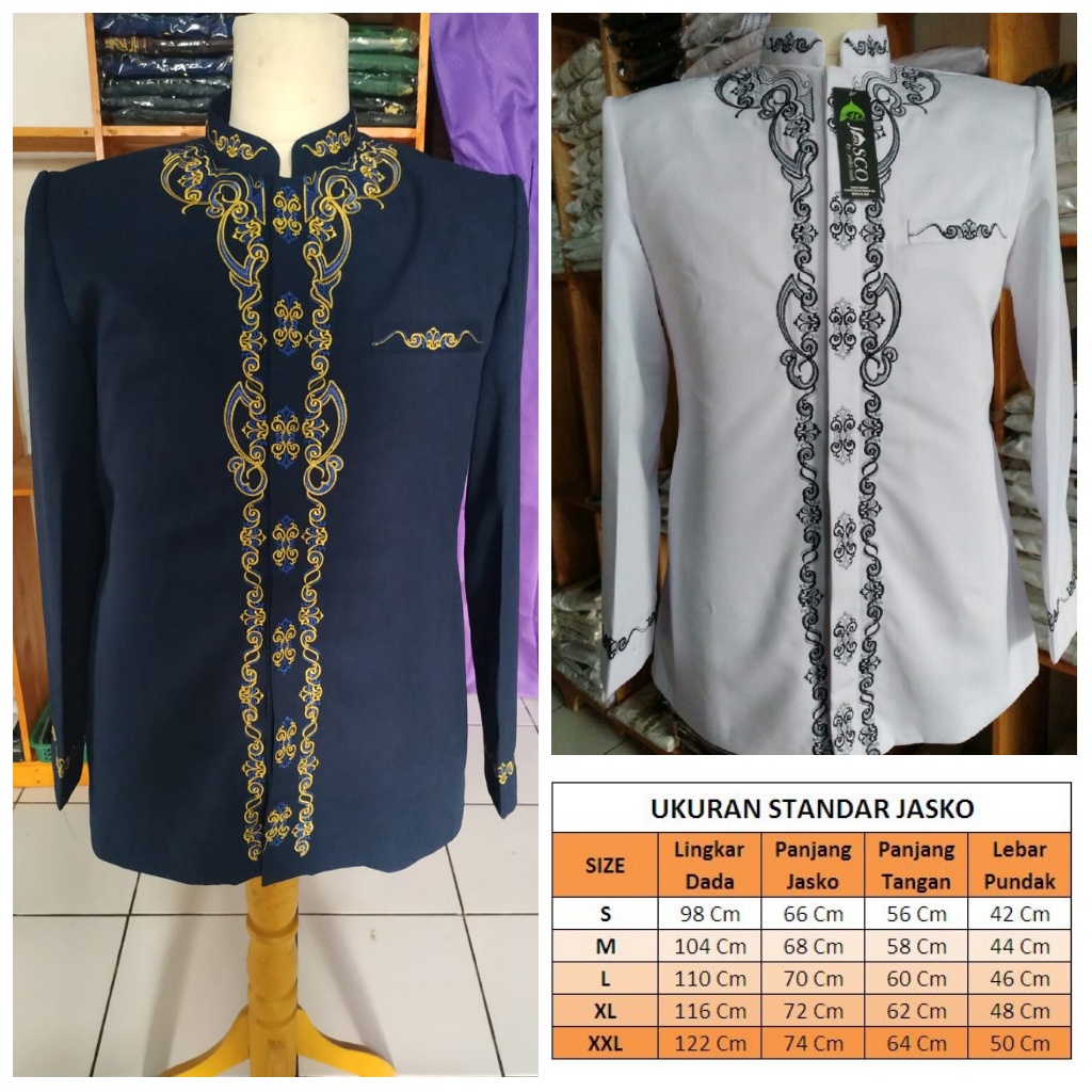 Jasko Tasik Original Jas Koko Bordir Bingkai Kaligrafi J12 Brand Jasco Baju Koko Pria Dewasa