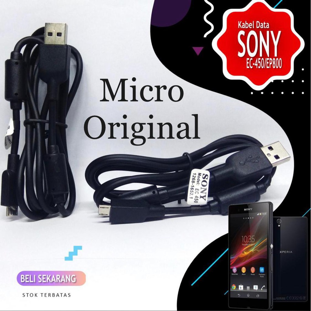 KABEL DATA SONY XPERIA EC450 C3 C5 M2 M4 E3 E5 ZR T2 ULTRA