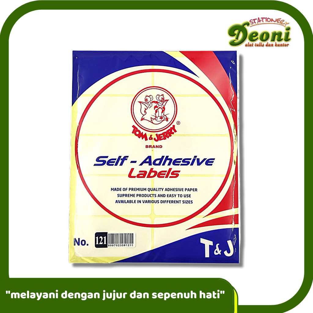 

TJ Label Self Adhesive no. 121 38x75mm 10 Lembar / Pack