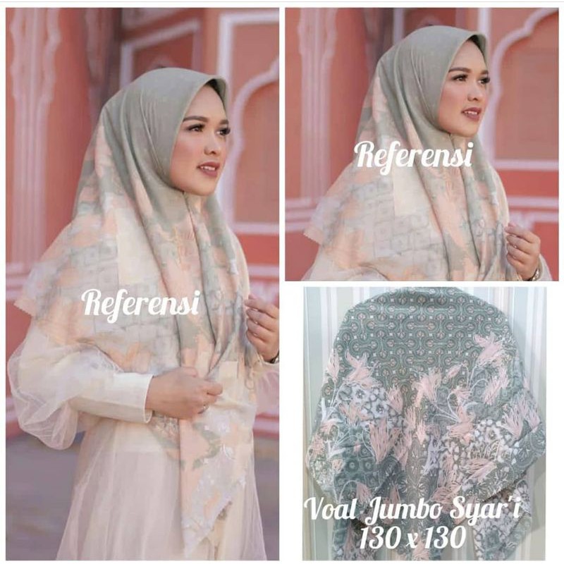 HIJAB VOAL  MOTIF JUMBO SYAR'I 130x130