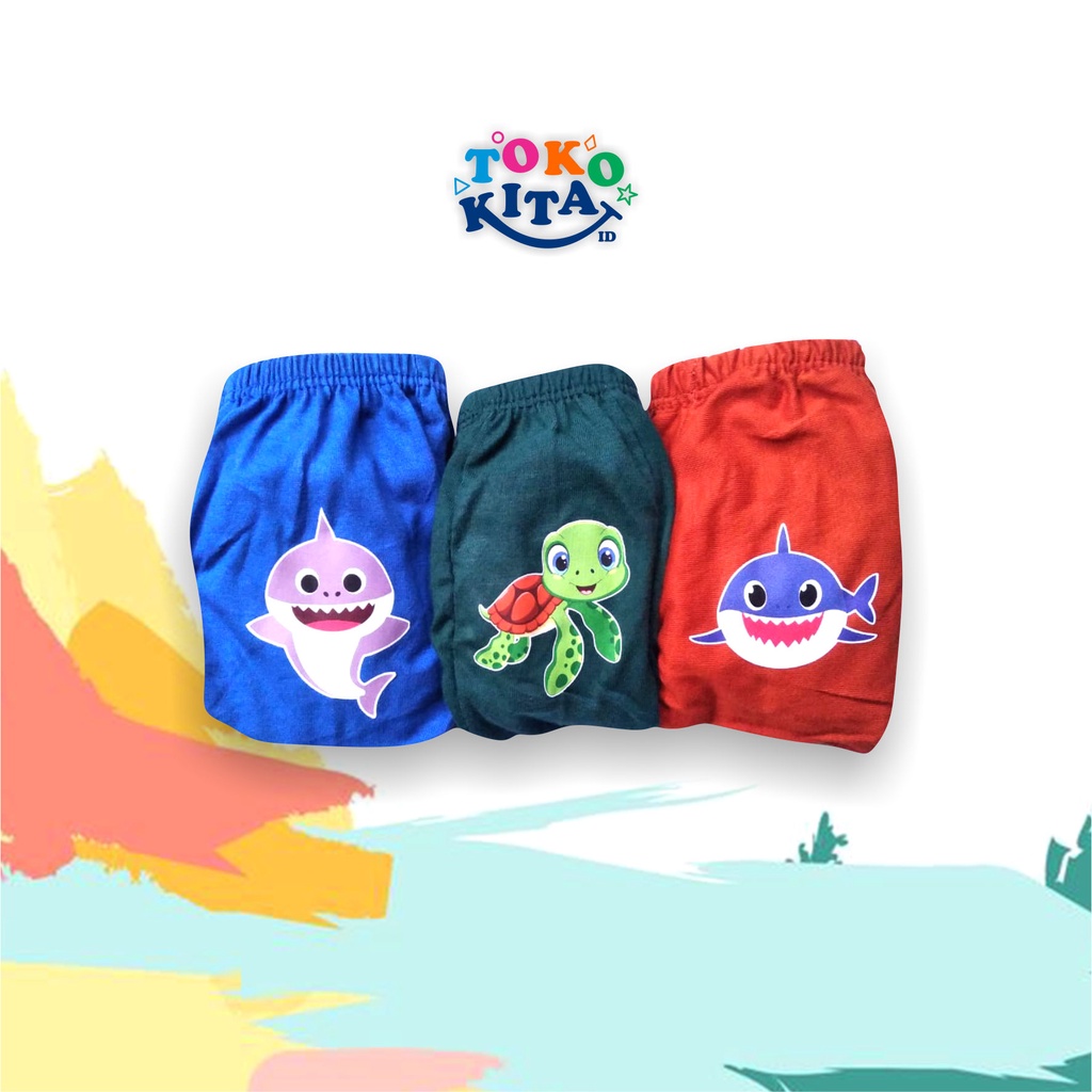 CELANA DALAM ANAK (3 pcs) CD Laki-laki / Perempuan Baby Shark MURAH