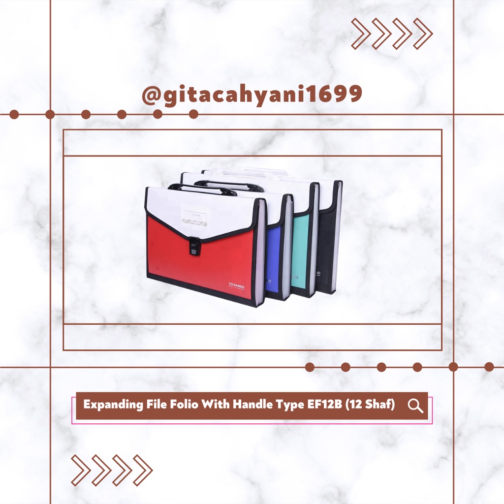 

EXPANDING FILE WITH HANDLE FOLIO / F4/ FC TYPE EF12B (12 SHEET)