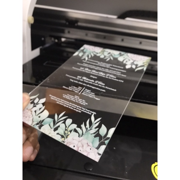 Undangan Akrilik Custom Full Colour Printing UV