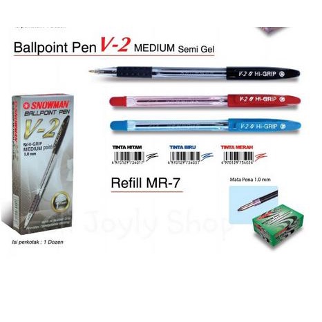 

Bolpen Pulpen Ballpoint Pena Snowman V2 HI-GRIP 0.6mm Fine Point Semi Gel