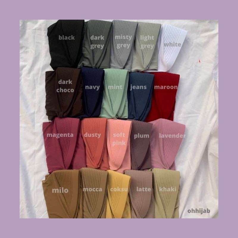 Bergo Jersey premium / hijab sporty pendek / hijab sport salur (FREE POUCH)-1
