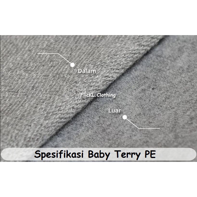 Bahan Kain Baby Terry PE Tebal Jaket Training Varsity Sweater