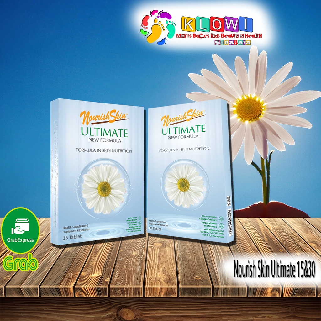 Nourish Skin Ultimate New Formula15, 30, Tablet  / No Kerutan / Kulit Kencang / Awet Muda / Suplemen Kulit