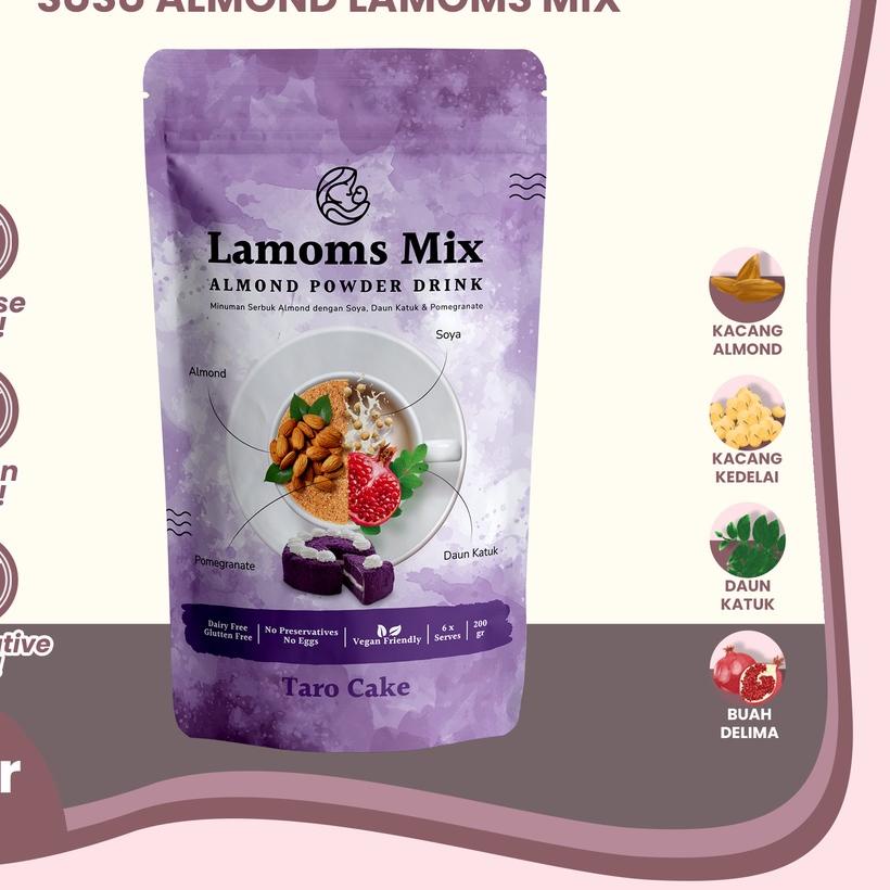 ✥ Susu Almond Pelancar ASI - 6x Minum - Almond & Soya & Katuk & Pomegranate - LAMOMS MIX ☋