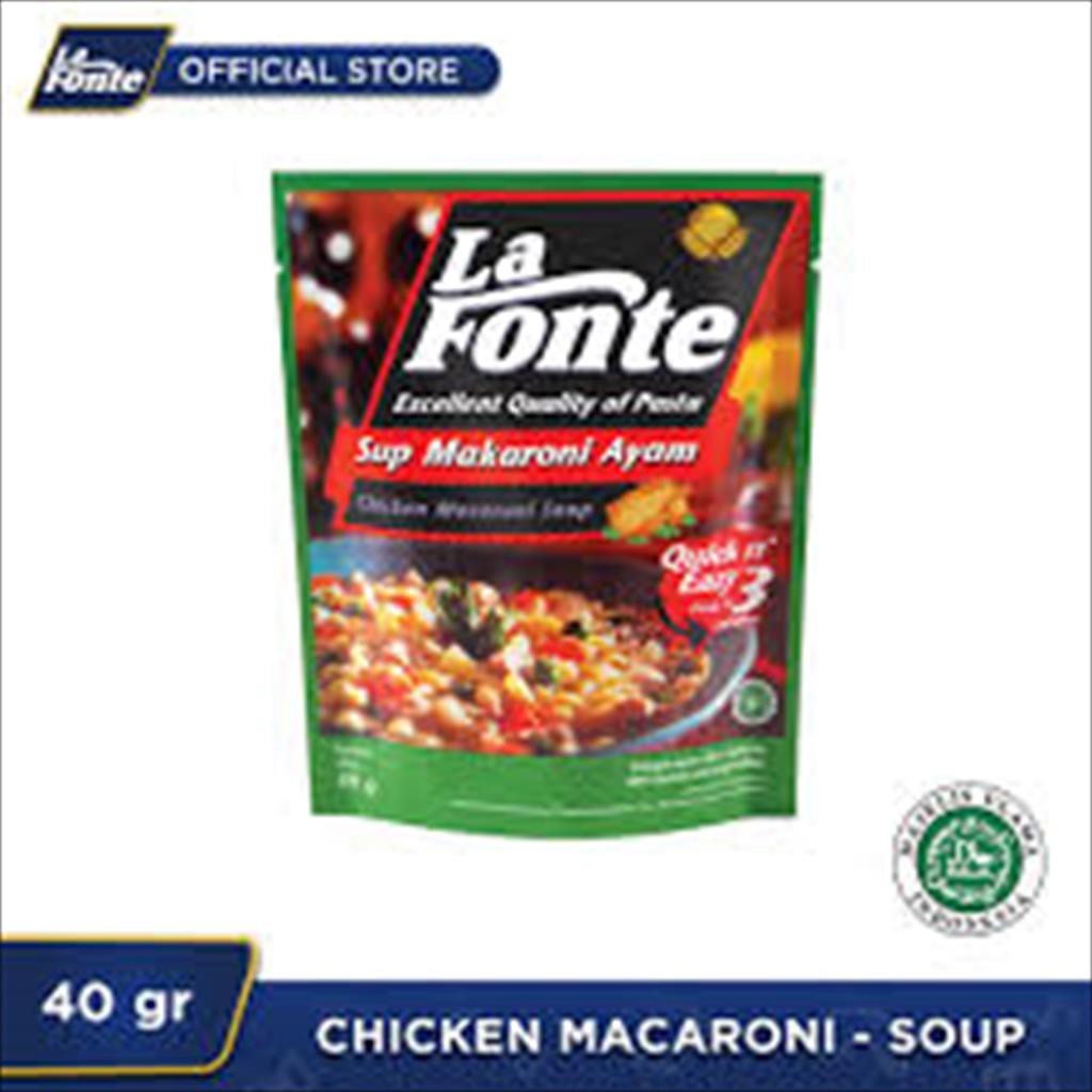 

La Fonte Makaroni Sup Ayam 40 Gram / Macaroni Chicken Soup