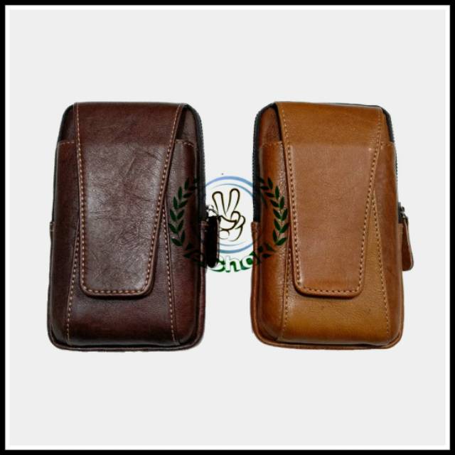 Sarung HP Vertikal Kulit Sapi Asli - Polos AJE619
