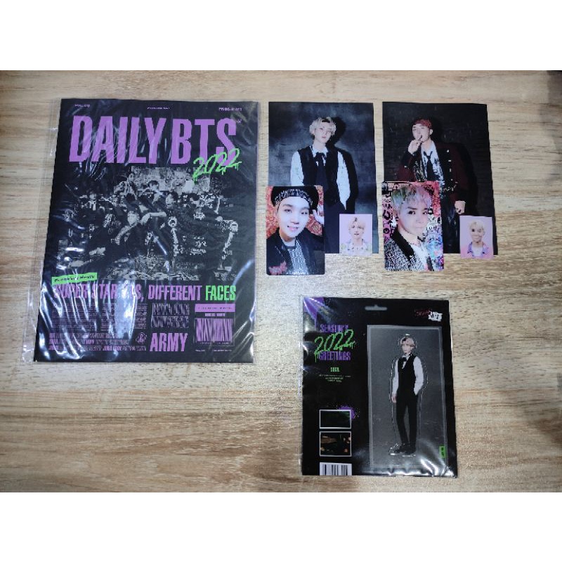 [Ready] Sharing BTS Season Greetings 2022 SG22 Tabloid Poster Paper Magnet Suga Member Set Jhope Sug
