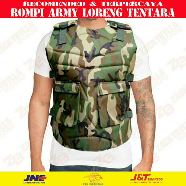 Rompi Motor / Pelindung Dada / Body Protector Bikers ARMY Loreng Tentara