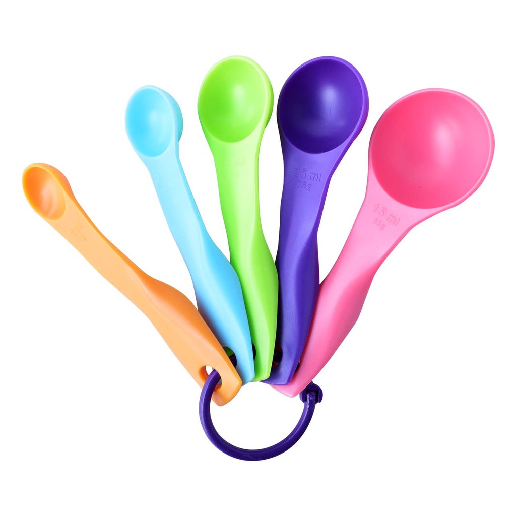 Colourful 5 in 1 Spoon Set / Sendok Takar Warna Warni