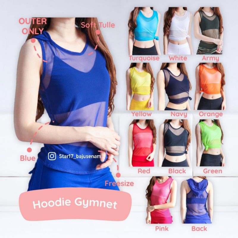 STAR17 SPORT - HOODIE GYMNET - BAJU SENAM - OUTER SENAM - BAJU ZUMBA - BAJU AEROBIC - TANKTOP SENAM