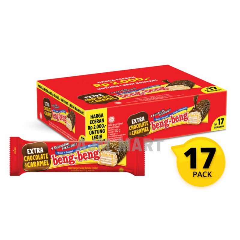 

NEW Beng-Beng Wafer Caramel Crispy Chocolate 1 Box Isi 17 pcs @25gr