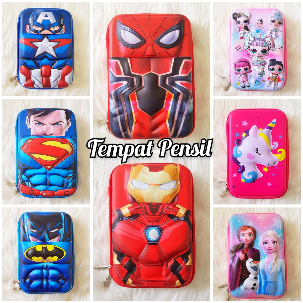 

(READY STOCK DAN BISA COD) TEMPAT PENSIL ANAK SMIGGLE EMBOSS 6D KARAKTER KARTUN