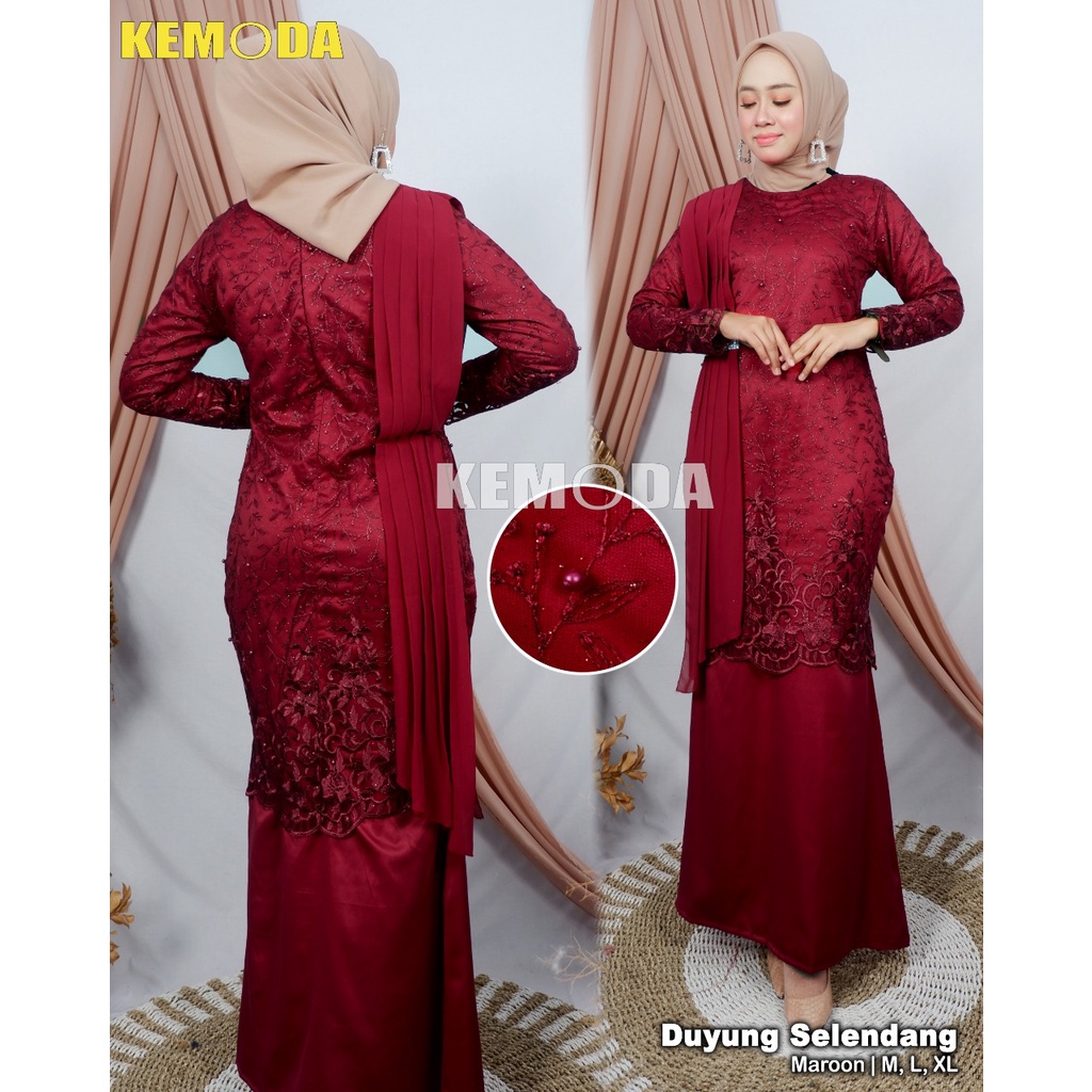 Kebaya Gamis Duyung Salendang / Gamis Modern / Gamis Pesta Mewah / Gamis Brukat / Kebaya Gamis