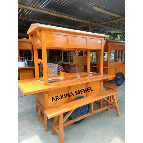 GEROBAK ANGKRINGAN MINI LIPAT ATAP JOGLO